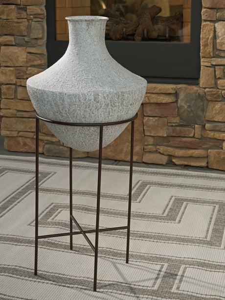 Tampa Furniture Outlet - Ashley Furniture - Estonbank Vase - Vase Set / Distressed Cream - A2000747A1