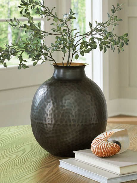 Tampa Furniture Outlet - Ashley Furniture - Woody Vase - Vase / Pewter/Gold Finish - A2000844