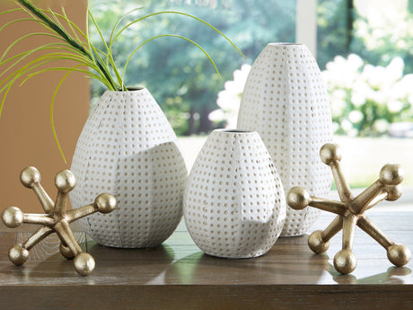 Tampa Furniture Outlet - Ashley Furniture - Azerton Accessory Set (Set of 5) - Accessory Set (5/CN) / White/Gold Finish - A2C00209