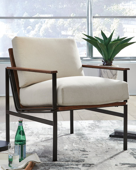 Tampa Furniture Outlet - Ashley Furniture - Tilden Accent Chair - Accent Chair / Ivory/Brown - A3000271