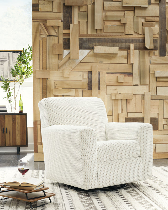Tampa Furniture Outlet - Ashley Furniture - Herstow Swivel Glider Accent Chair - Swivel Glider Accent Chair / Ivory - A3000365