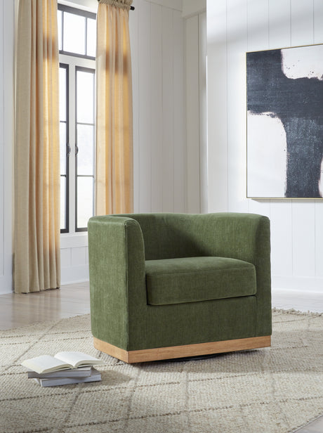 Tampa Furniture Outlet - Ashley Furniture - Jersonlow Swivel Accent Chair - Swivel Accent Chair / Forest Green - A3000696