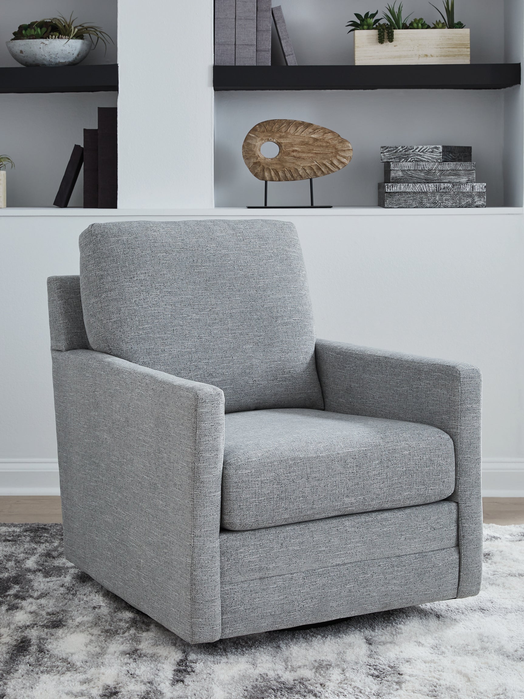 Tampa Furniture Outlet - Ashley Furniture - Freybourne Next-Gen Nuvella Swivel Accent Chair - Swivel Accent Chair / Pewter - A3000737