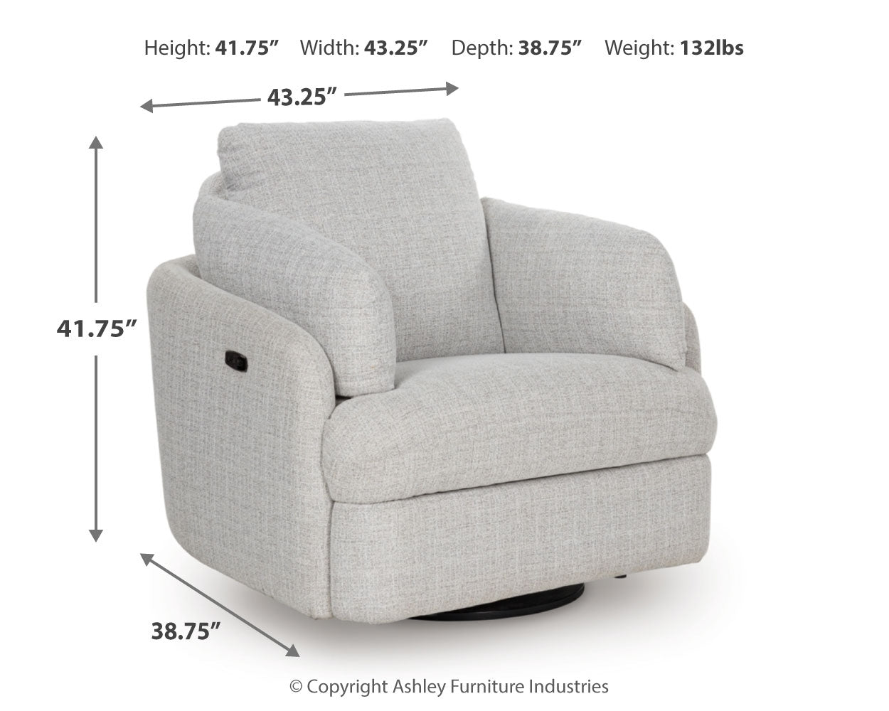 Alainmont Next-Gen Nuvella Swivel Power Recliner - Tampa Furniture Outlet