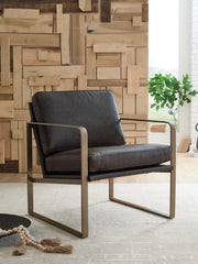 Tampa Furniture Outlet - Ashley Furniture - Bradett Accent Chair - Accent Chair / Dark Brown/Gold Finish - A3000763