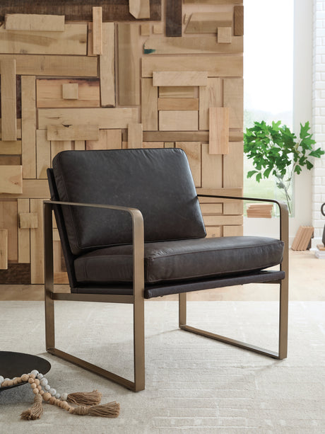 Tampa Furniture Outlet - Ashley Furniture - Bradett Accent Chair - Accent Chair / Dark Brown/Gold Finish - A3000763