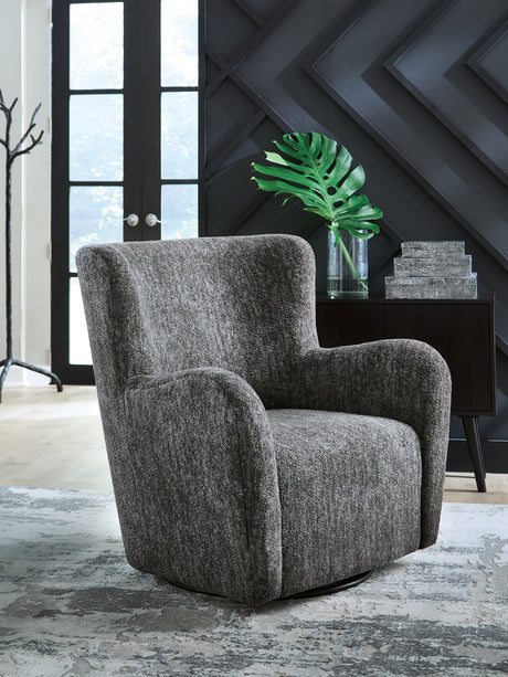 Tampa Furniture Outlet - Ashley Furniture - Rowenburg Swivel Glider Accent Chair - Swivel Glider Accent Chair / Heather Charcoal - A3000796