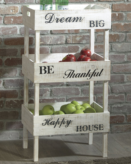 Tampa Furniture Outlet - Ashley Furniture - Yulton Bookcase - Storage Shelf / Antique White - A4000091