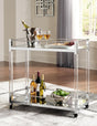 Tampa Furniture Outlet - Ashley Furniture - Chaseton Bar Cart - Bar Cart / Clear/Silver Finish - A4000501