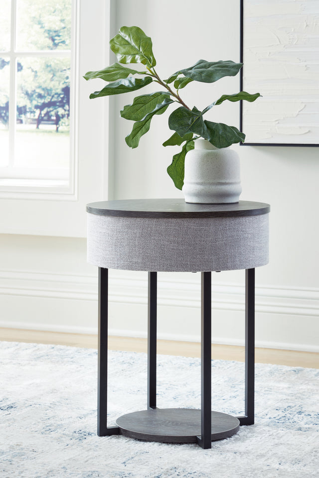Tampa Furniture Outlet - Ashley Furniture - Sethlen Accent Table with Speaker - Accent Table with Speaker / Gray/Black - A4000641