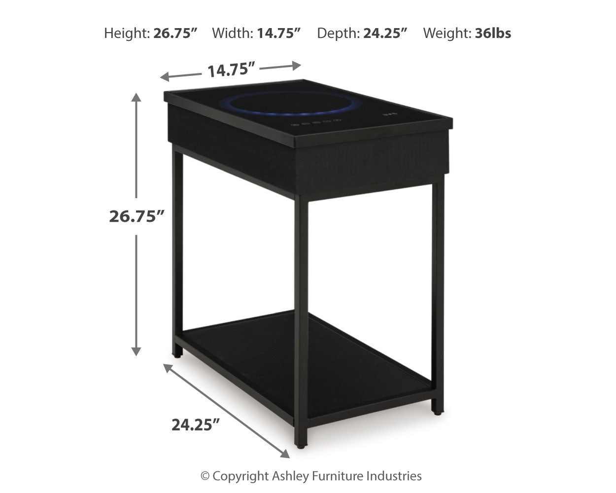 Gemmet Accent Table with Speaker - Tampa Furniture Outlet