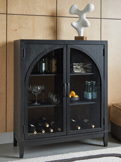 Tampa Furniture Outlet - Ashley Furniture - Armenleigh Accent Cabinet - Bar Cabinet / Black/Brown - A4000702