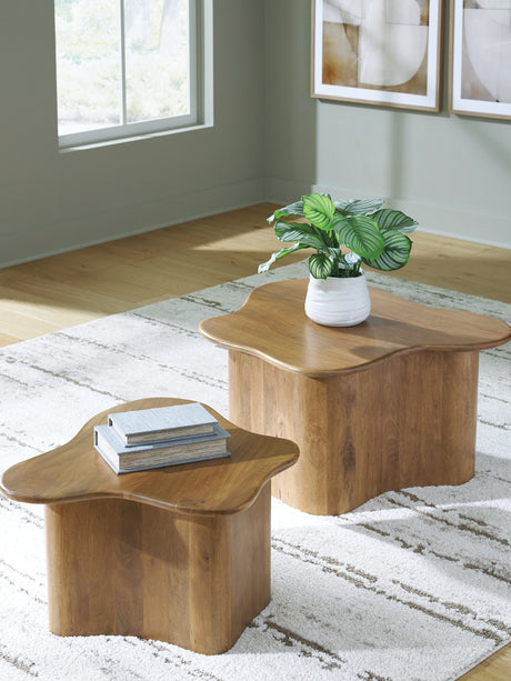 Tampa Furniture Outlet - Ashley Furniture - Abeford Accent Coffee Table (Set of 2) - Accent Cocktail TBL Set (Set of 2) / Brown - A4000711