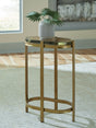 Tampa Furniture Outlet - Ashley Furniture - Porterville Accent Table - Accent Table / Gold Finish - A4000716