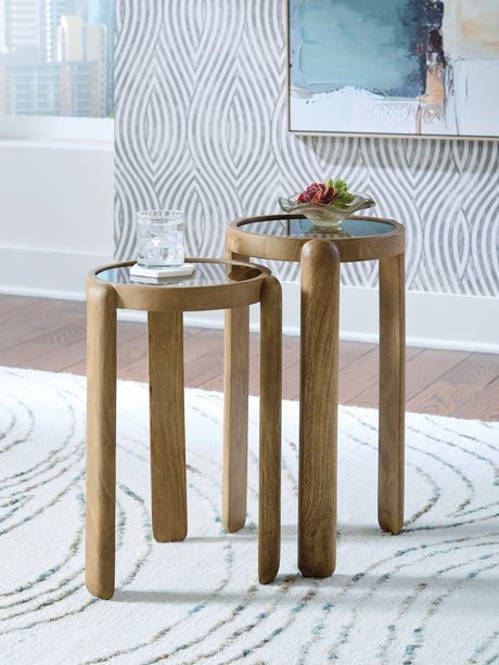 Tampa Furniture Outlet - Ashley Furniture - Jossor Accent Table (Set of 2) - Accent Table Set (Set of 2) / Light Brown - A4000726