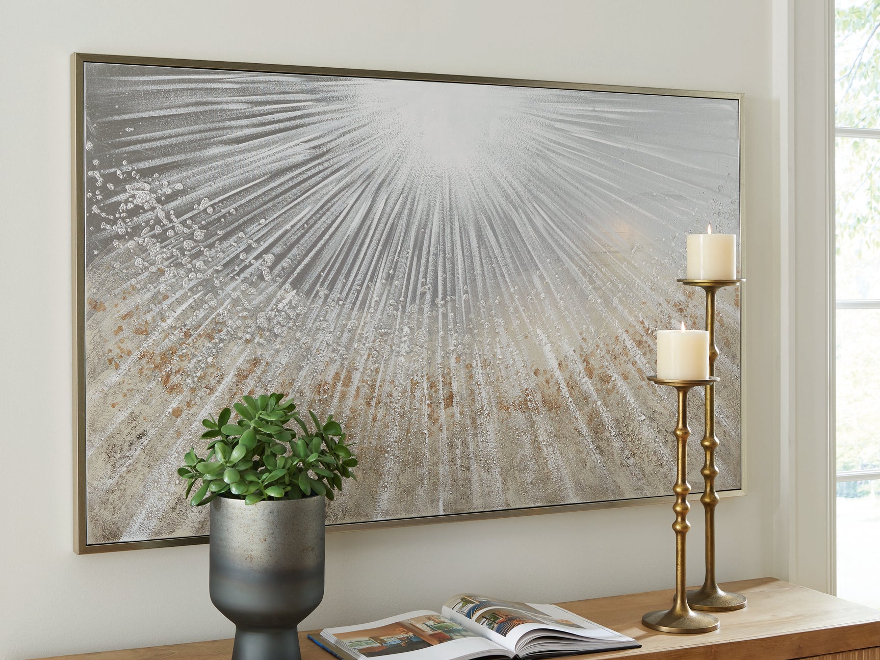 Tampa Furniture Outlet - Ashley Furniture - Waldard Wall Decor - Wall Art / Gray/Taupe/White - A8000501