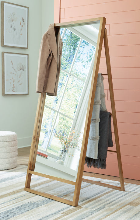 Tampa Furniture Outlet - Ashley Furniture - Devford Mirror - Floor Mirror / Brown - A8010341