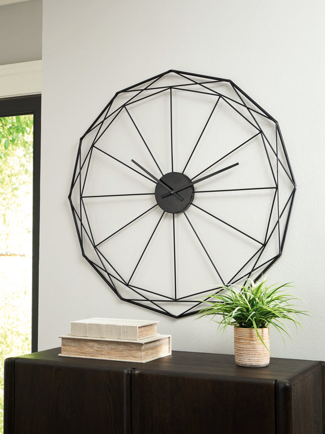 Tampa Furniture Outlet - Ashley Furniture - Arkthorne Wall Decor - Wall Clock / Black - A8010429