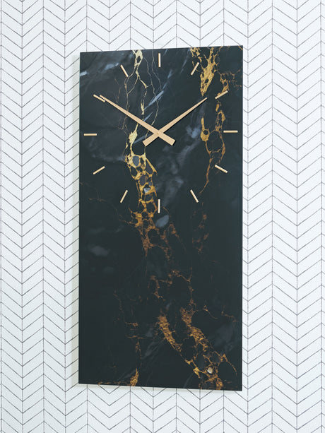 Tampa Furniture Outlet - Ashley Furniture - Teague Wall Decor - Wall Clock / Black/Gold Finish - A8010430