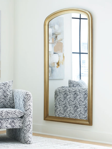 Tampa Furniture Outlet - Ashley Furniture - Fintan Mirror - Floor Mirror / Gold Finish - A8010436