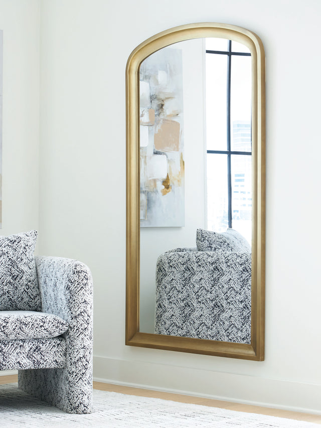 Tampa Furniture Outlet - Ashley Furniture - Fintan Mirror - Floor Mirror / Gold Finish - A8010436
