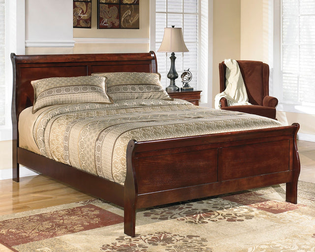 Tampa Furniture Outlet - Ashley Furniture - Alisdair Bedroom - King Sleigh Bed / Reddish Brown - B376B8