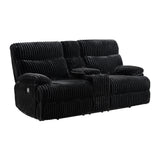 Admiral Motion Loveseat with Console in Masis Black - Tampa Furniture Outlet