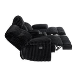 Admiral Motion Loveseat with Console in Masis Black - Tampa Furniture Outlet
