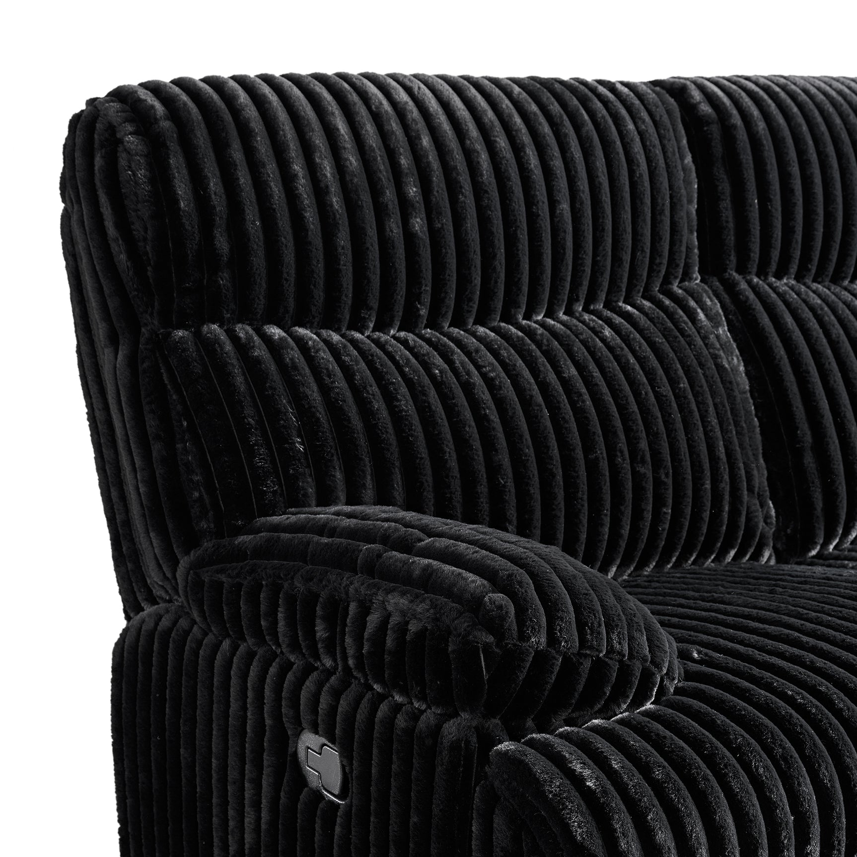 Admiral Motion Loveseat with Console in Masis Black - Tampa Furniture Outlet