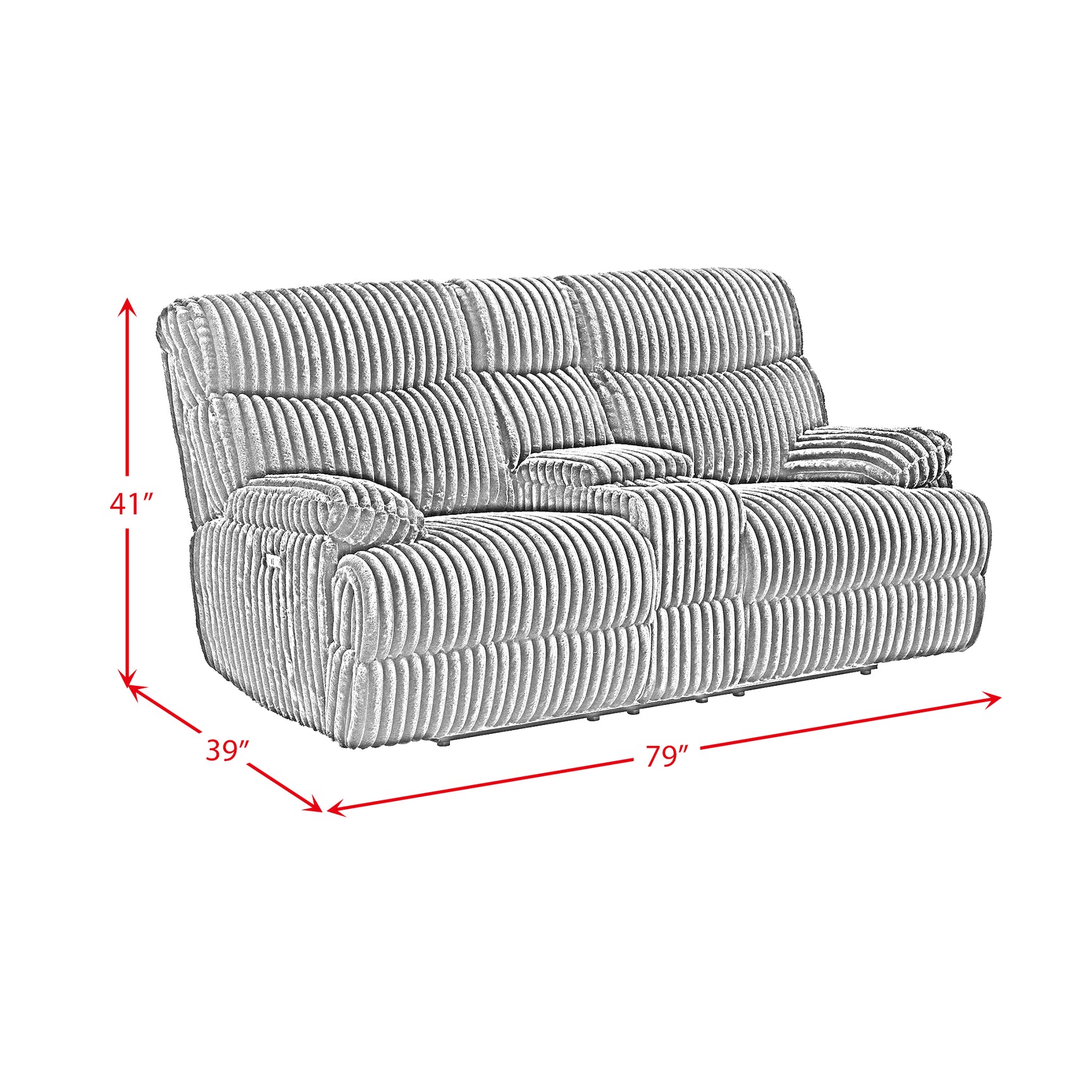Admiral Power Motion Loveseat with Console in Masis Black