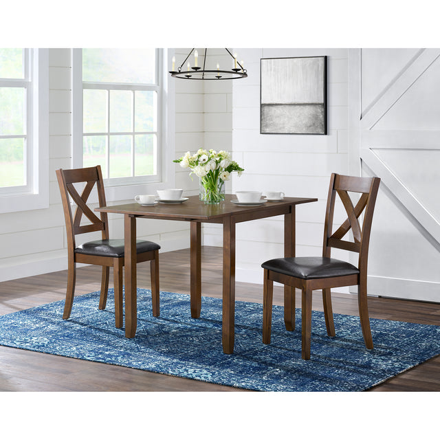 Alex 3PC Dining Set with Drop Leaf Table in Espresso – SKU DAX1003DS | Elements