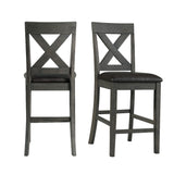 Alex Counter Side Chair W/Black PU Grey (2 Per Pack)