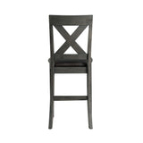 Alex Counter Side Chair W/Black PU Grey (2 Per Pack)