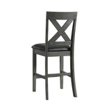 Alex Counter Side Chair W/Black PU Grey (2 Per Pack)