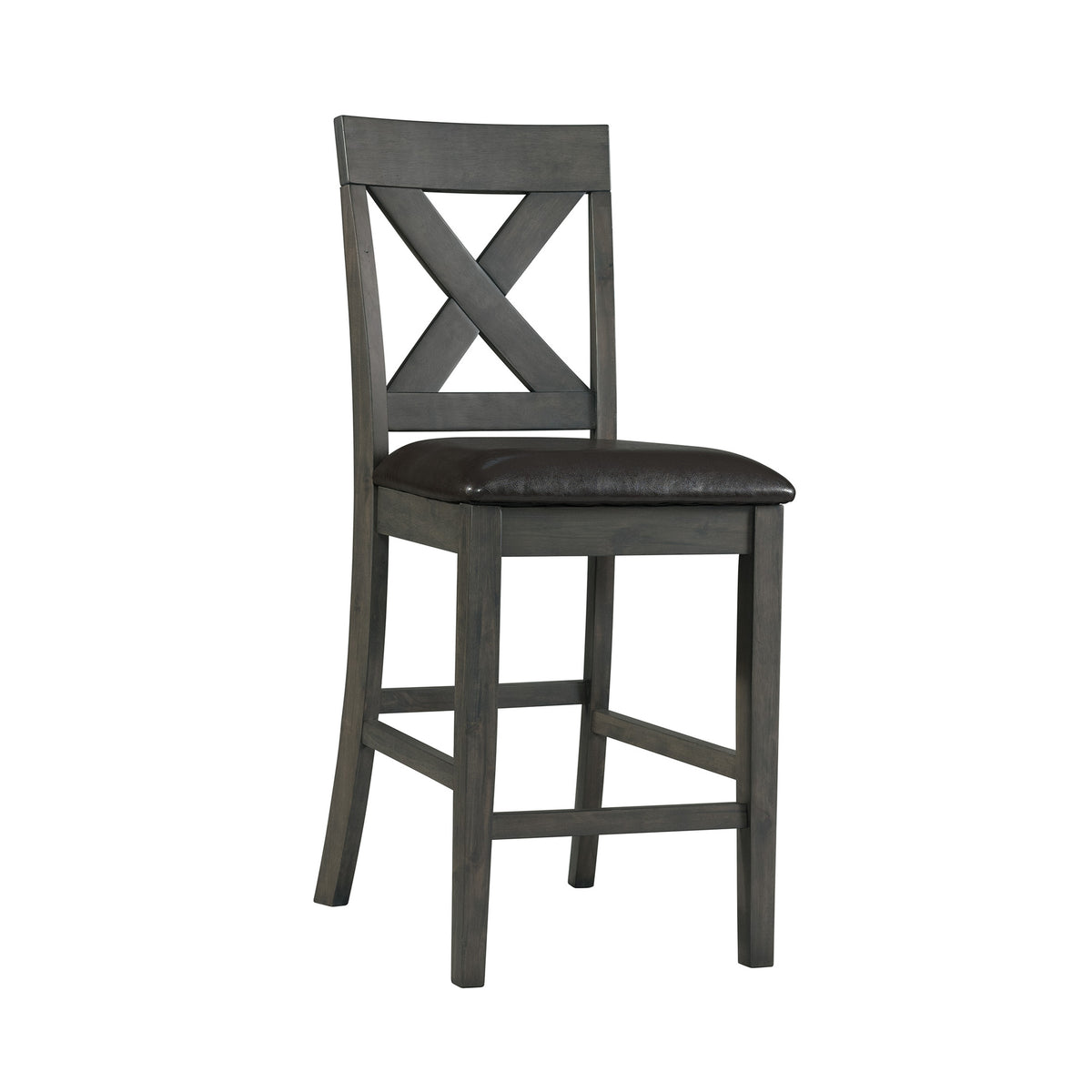 Alex Counter Side Chair W/Black PU Grey (2 Per Pack)