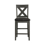 Alex Counter Side Chair W/Black PU Grey (2 Per Pack)