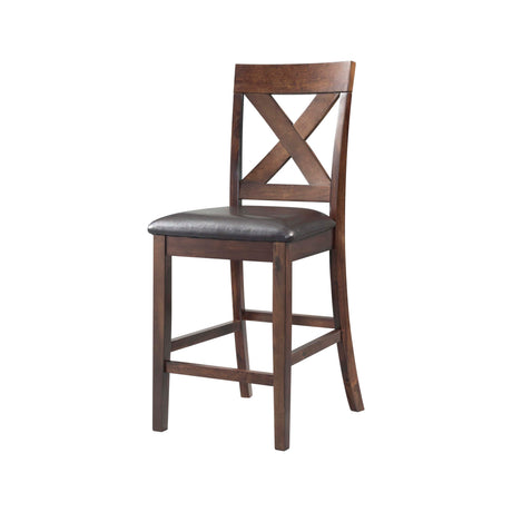 Alex Counter Side Chair W/Brown PU Espresso (2 Per Pack) - Tampa Furniture Outlet