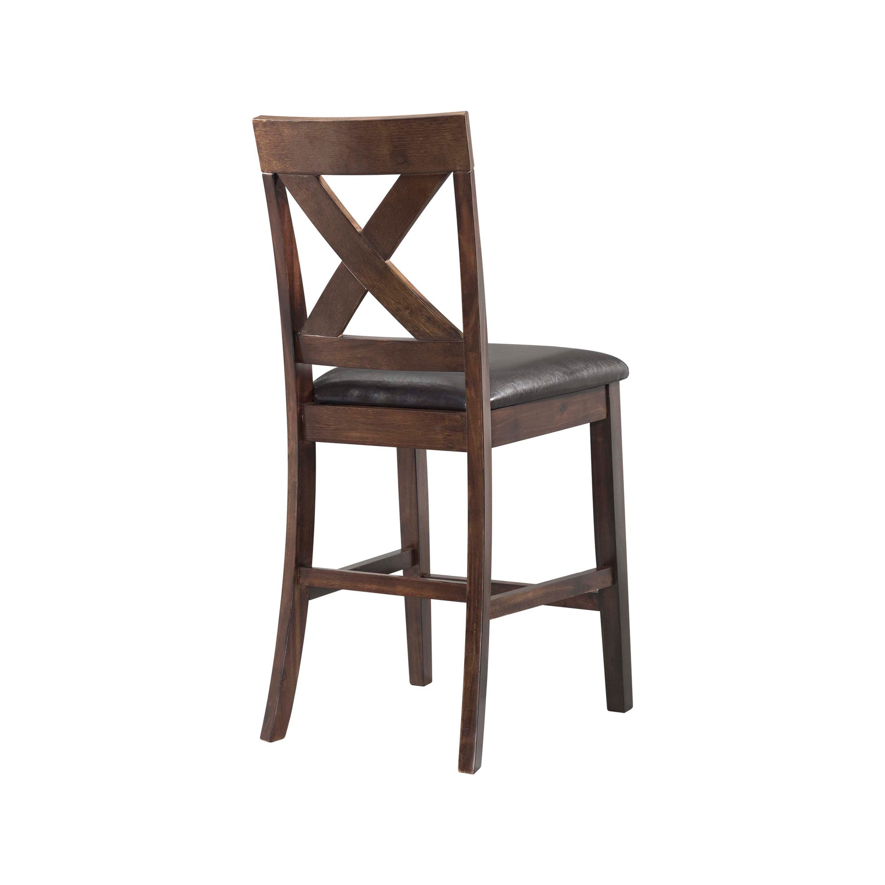 Alex Counter Side Chair W/Brown PU Espresso (2 Per Pack) - Tampa Furniture Outlet