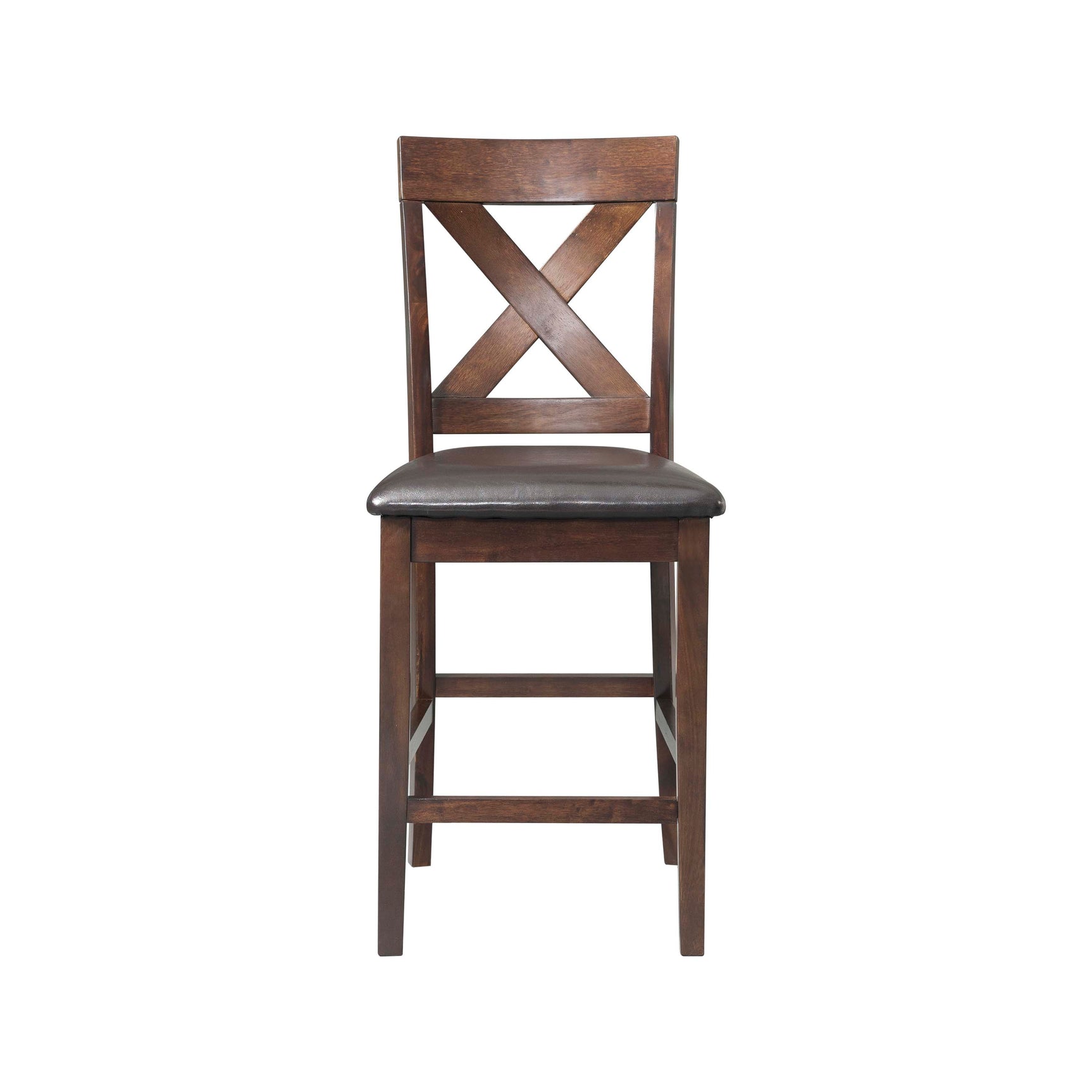 Alex Counter Side Chair W/Brown PU Espresso (2 Per Pack) - Tampa Furniture Outlet