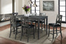 Alex Grey 60" 7 PC Counter Set (Grey Table with Black PU Seat) – SKU DAX4007CS | Elements