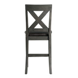 Alex Counter Side Chair W/Black PU Grey (2 Per Pack) - Tampa Furniture Outlet