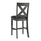Alex Counter Side Chair W/Black PU Grey (2 Per Pack) - Tampa Furniture Outlet