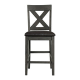 Alex Counter Side Chair W/Black PU Grey (2 Per Pack) - Tampa Furniture Outlet