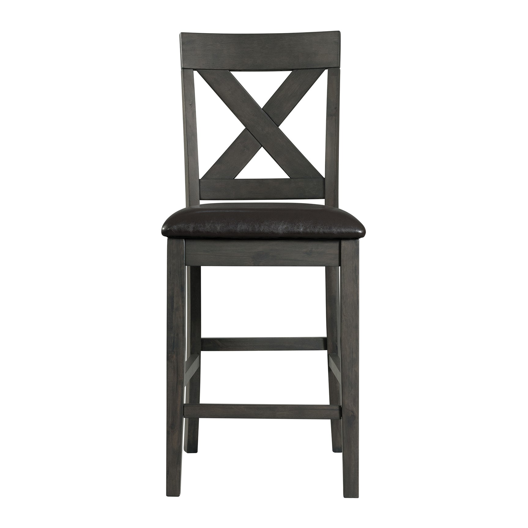 Alex Counter Side Chair W/Black PU Grey (2 Per Pack) - Tampa Furniture Outlet
