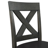 Alex Counter Side Chair W/Black PU Grey (2 Per Pack) - Tampa Furniture Outlet