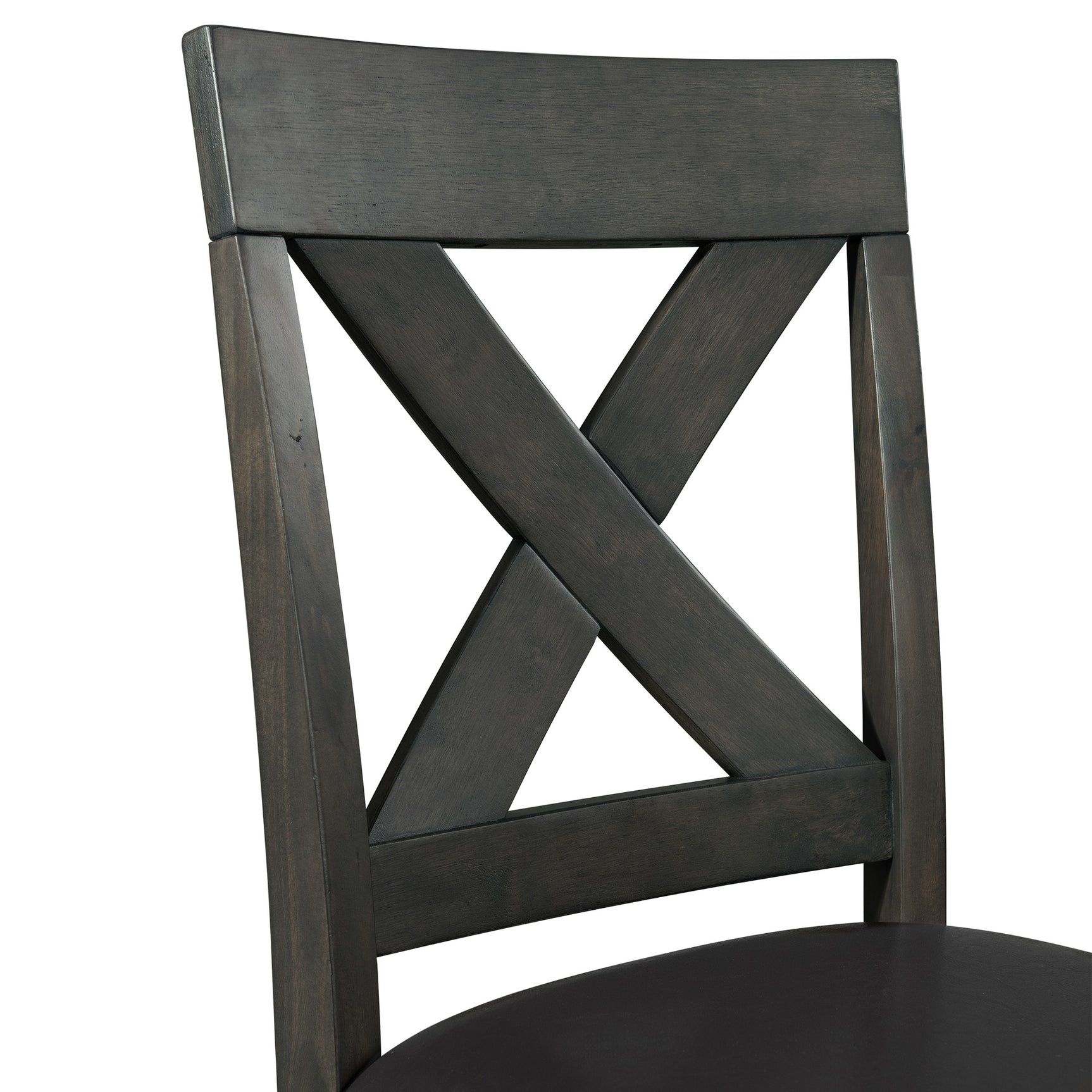 Alex Counter Side Chair W/Black PU Grey (2 Per Pack) - Tampa Furniture Outlet