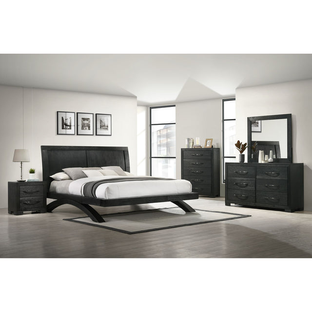 Allan King Bed in Black – SKU B-3410-8-KB | Elements