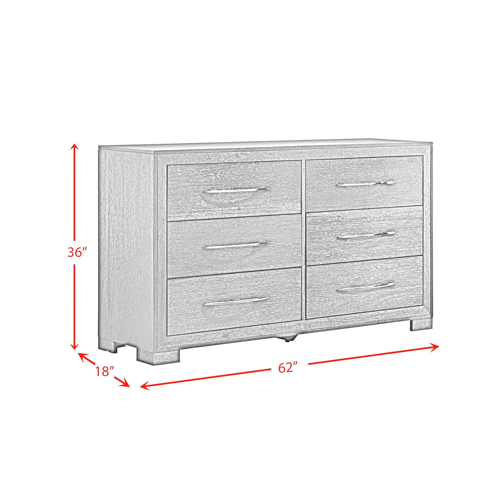 Allan 6-Drawer Dresser in Black - Tampa Furniture Outlet