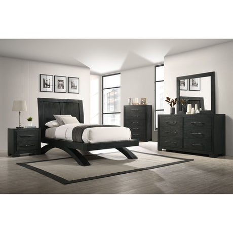 Allan Twin Bed in Black – SKU B-3410-8-TB | Elements