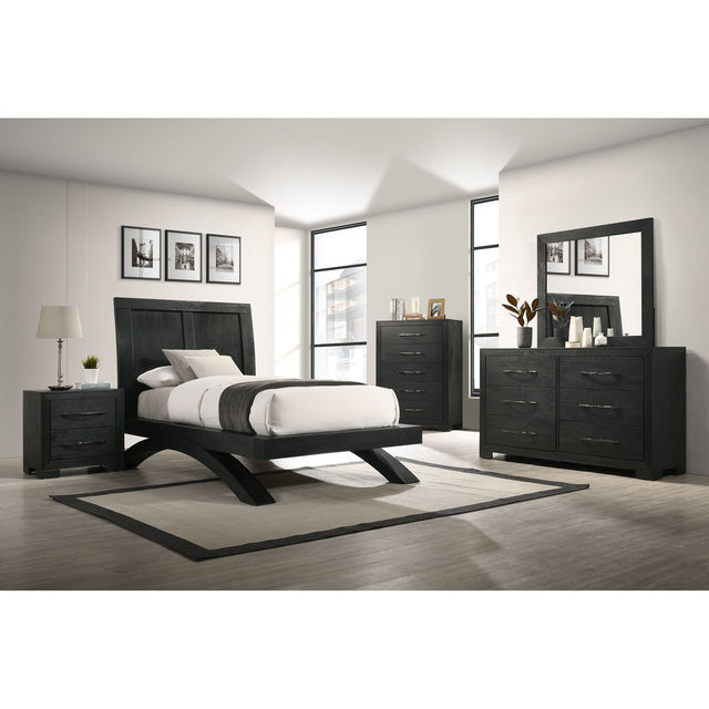 Allan Twin Bed in Black – SKU B-3410-8-TB | Elements